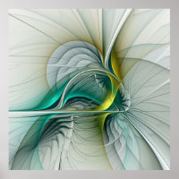 Evolución fractal, arte abstracto de turquesa dora