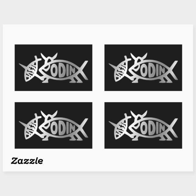 Evolución - Pegatina rectangular de Odin (Hoja)