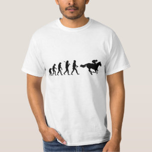 Evolución que monta la camiseta divertida