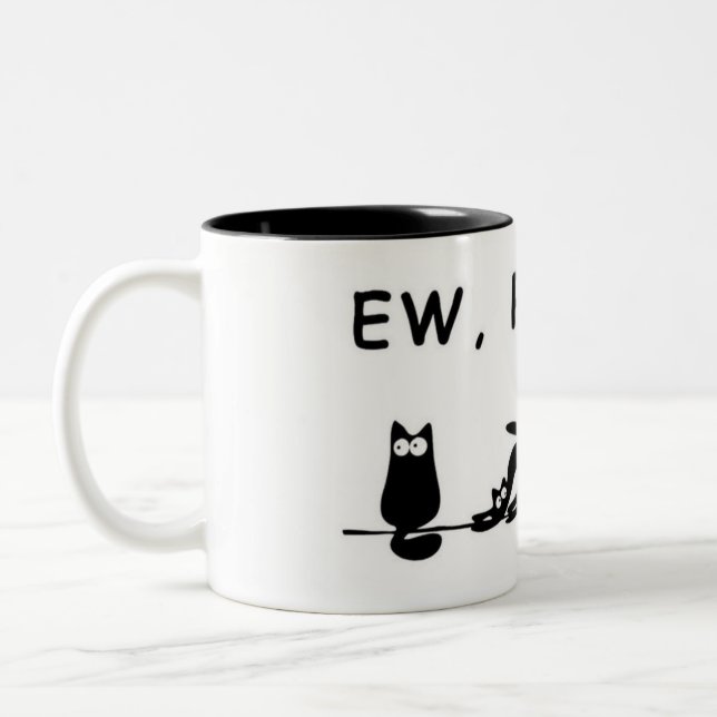 "Ew, Personas — Taza de Gatos Divertidos" (Izquierda)