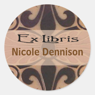 Ex Libris Bookplate Pegatina (Tilo mocha)