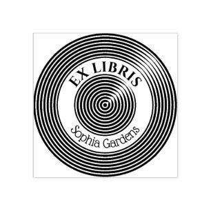 Ex Libris Círculos Concéntricos v2 Sello de caucho