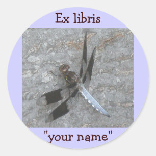 Ex Libris Dragonfly Pegatinas a Personalizar