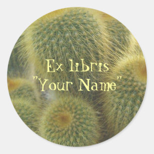 Ex libris Golden Cactus Pegatinas