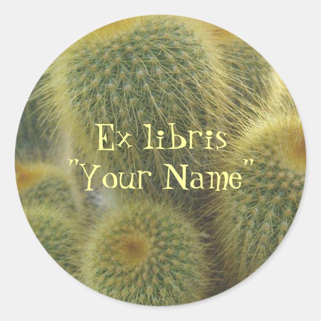 Ex libris Golden Cactus Pegatinas (Anverso)