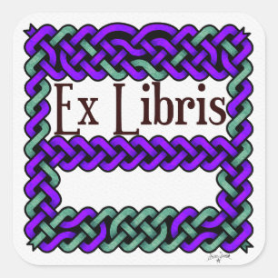 ex libris nudo celta púrpura etiqueta de libro