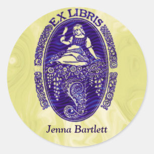 Ex Libris Pegatina Azul Holandés