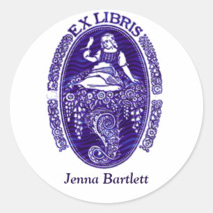 Ex Libris Pegatina Azul Holandés