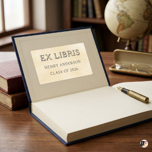 Ex Libris Personalizado Etiqueta de Libro Pergamin