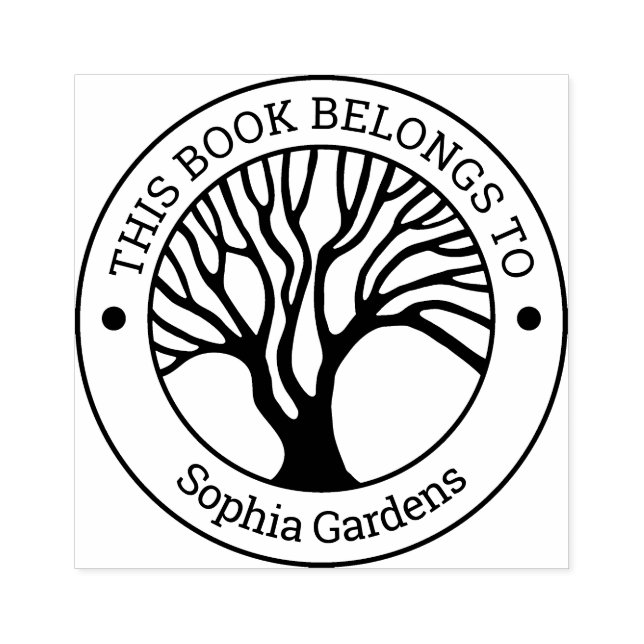 Ex Libris - Sello de goma 02 Árbol de la Vida (Impresión)