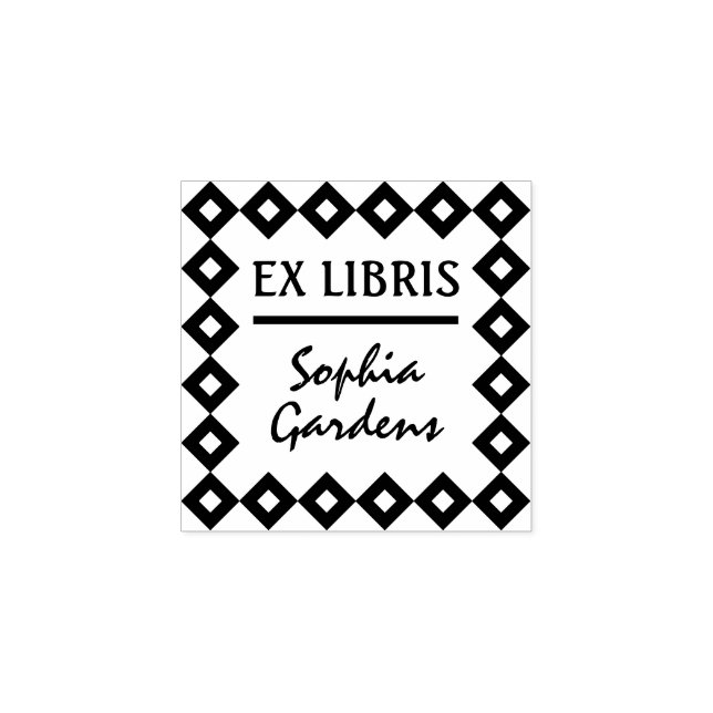 Ex Libris Sello moderno de caucho (Impresión)