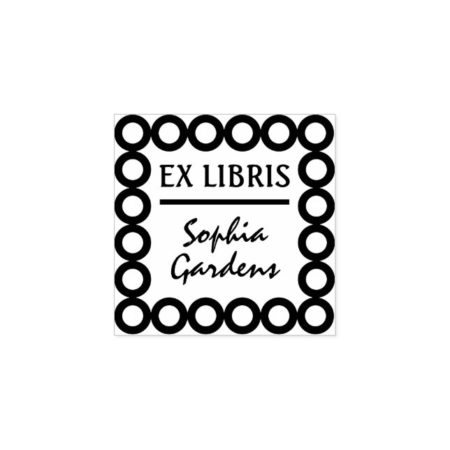 Ex Libris Sello moderno de caucho (Impresión)