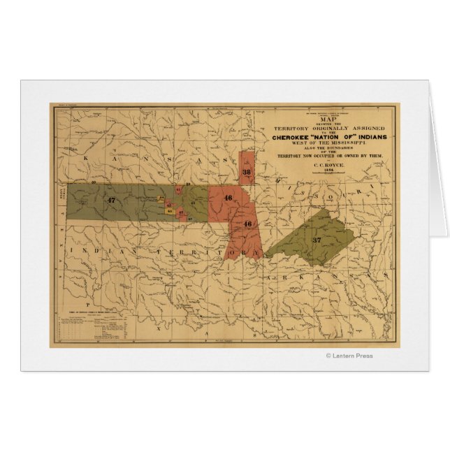 Ex-Límites de la "Nación de" Indios Cherokee (Anverso (Horizontal))