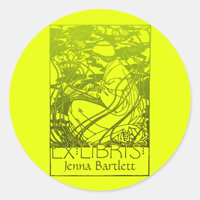 Ex Pegatina de Art Nouveau de Libris (Anverso)