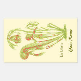 Ex Pegatinas de Placas Libres Florales de Libris