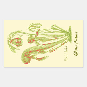 Ex Pegatinas de Placas Libres Florales de Libris