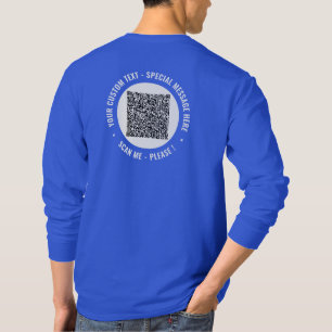 Examen de la camiseta de código QR con texto Perso