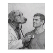 Examen del médico perro - Arte de pared acrílico e