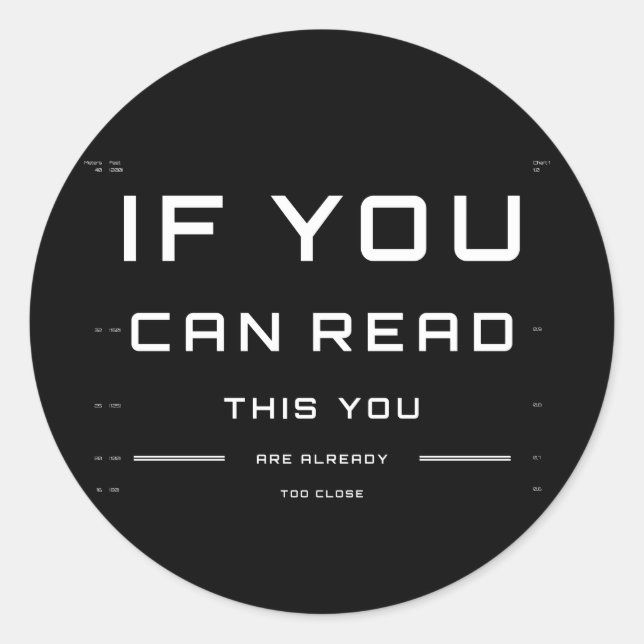 Exámenes de vista demasiado estrechos en Pegatina  (Anverso)