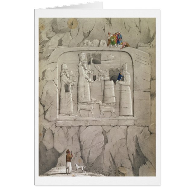 Examinando una escultura asiria de la roca, de (Frente)