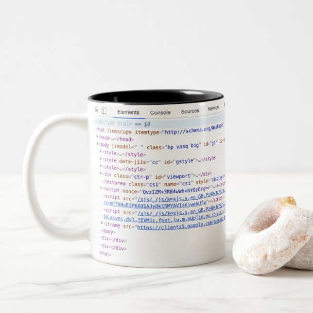 Examine la taza de café de los elementos para (Con donut)