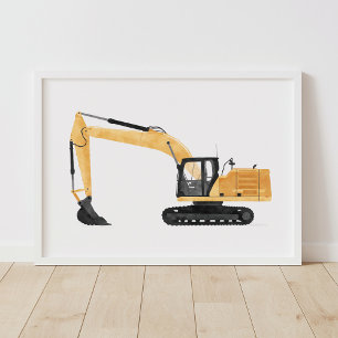 Excavadora Amarilla Decoración de Habitación Infan