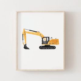 Excavadora Amarilla Decoración para Habitación de
