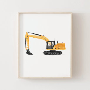 Excavadora Amarilla Decoración para Habitación de 