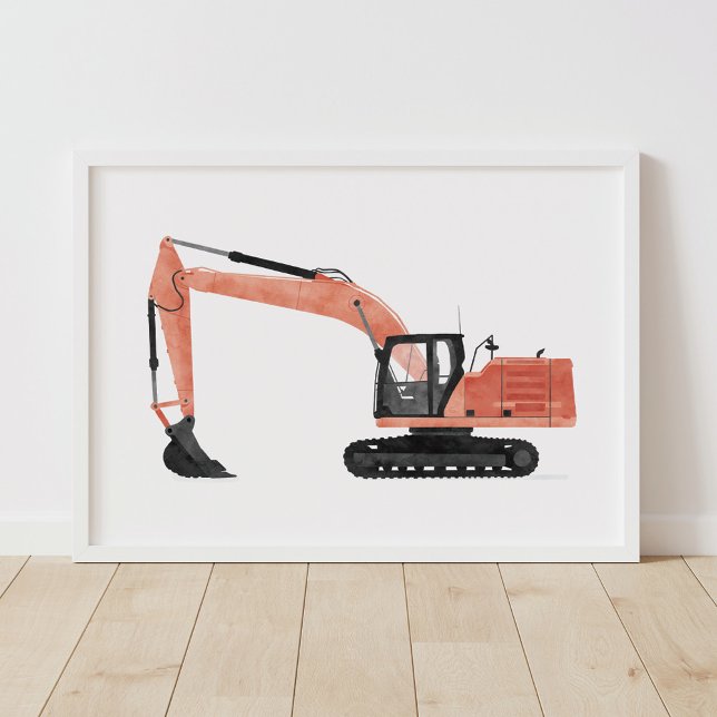 Excavadora Roja Decoración de Habitación Infantil  (Subido por el creador)