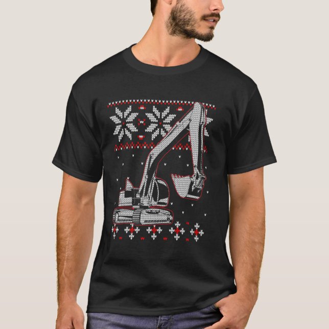 Excavator Operator Ugly Christmas Sweater Heavy Eq (Anverso)