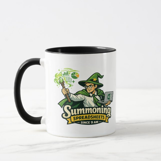 Excel Hechicero Taza De Café Divertida Para Oficin (Izquierda)