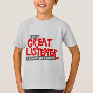 Excelente escucha camiseta roja para niños