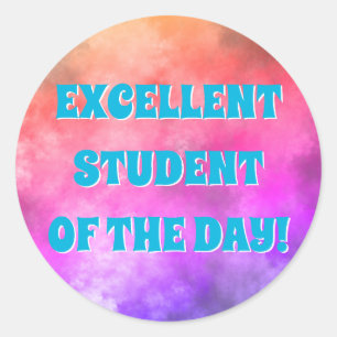 "EXCELENTE ESTUDIANTE DEL DÍA!" Pegatina
