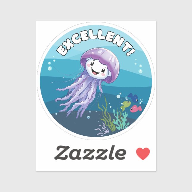 Excelente Pegatina, Pegatinas Jelly Fish (Hoja)