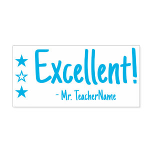 "¡Excelente!" Sello de goma de profesor de escuela