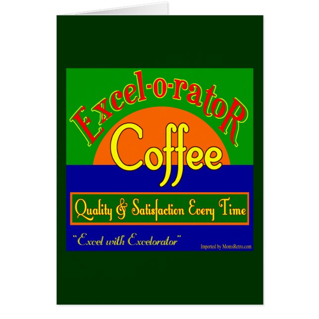 Excelorator Coffee Retro Label Blank Art Card (Frente)