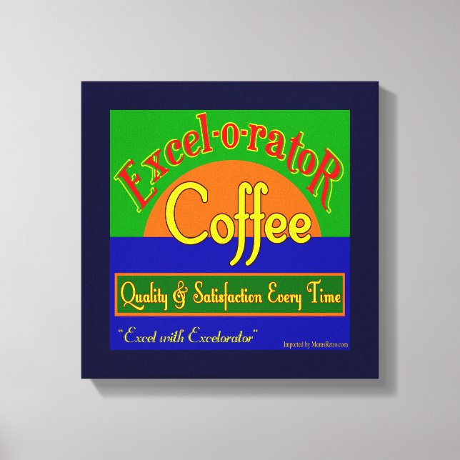 Excelorator Retro Café Arte Lienzo envuelto (Anverso)