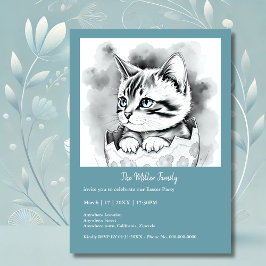 excéntrico gatito de Pascua en la cáscara de huevo