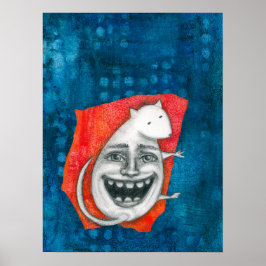 Excitable arte en la pared del Poster del ratón