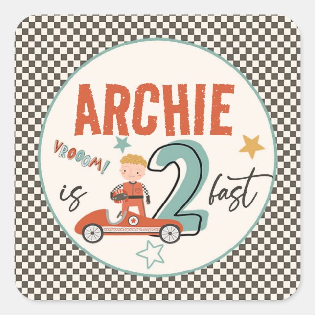 Excitantes Pegatinas de autos de carreras (Anverso)