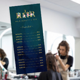 Exclusiva peluquería de lujo con menú dorado marin