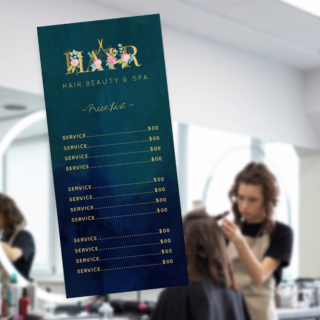 Exclusiva peluquería de lujo con menú dorado marin (Subido por el creador)