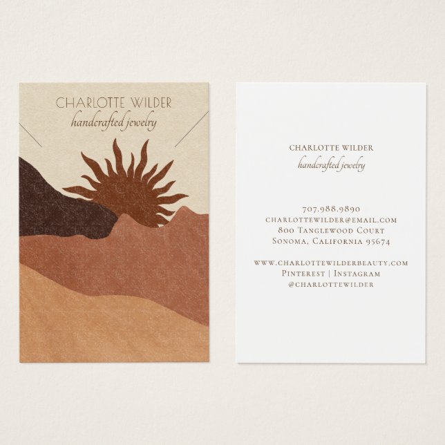 Exhibición de collares abstractos de arena de Boho (Anverso y reverso)