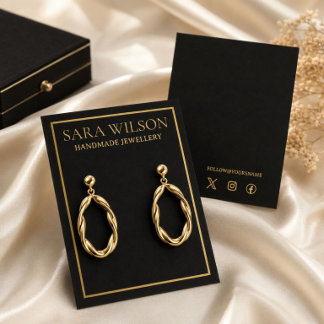 Exhibidor de Aretes de Joyería Negra Dorada Elegan