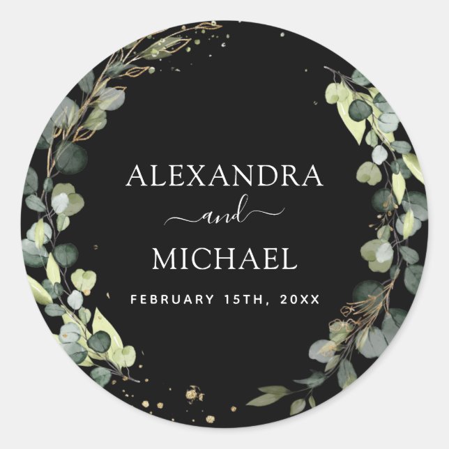 Éxito de la ecología negra del sello del boda Euca (Anverso)