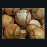 Éxito Inspiración Motivacional en el Arte de Béisb<br><div class="desc">Deportes Americanos Populares - Imagen de la pelota de béisbol.</div>
