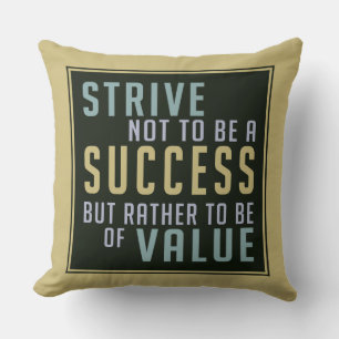 Éxito y valor Motivación de lanzamiento almohada