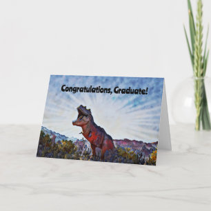 Exitosa tarjeta de graduación de dinosaurios