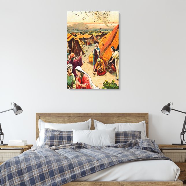 Éxodo 16: Dios envía lienzo de codorniz y maná (Insitu(Dormitorio))