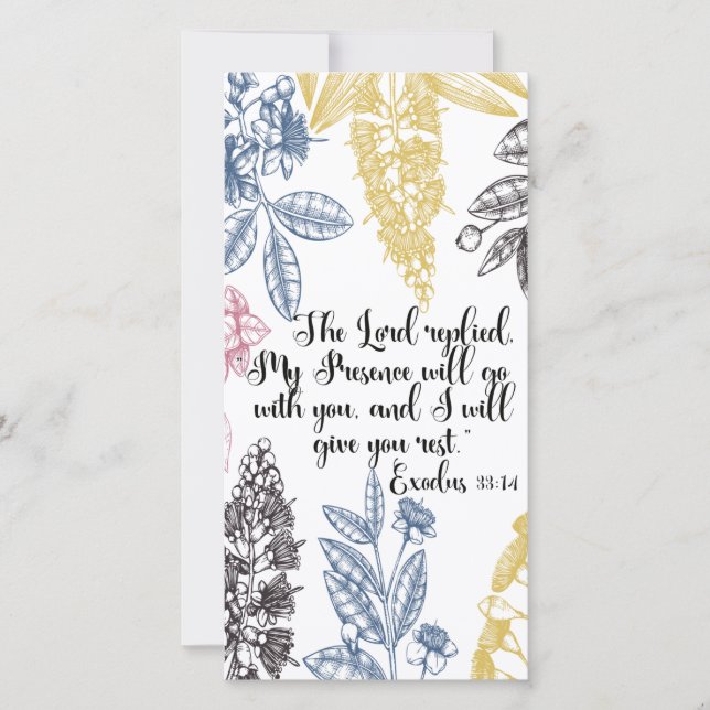 Éxodo 33:14, marcador Biblia Verse (Anverso)